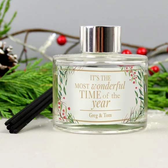 Christmas Reed Diffuser with Personalisation - Clear