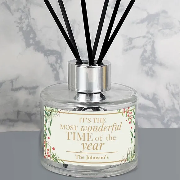 Christmas Reed Diffuser with Personalisation - Clear