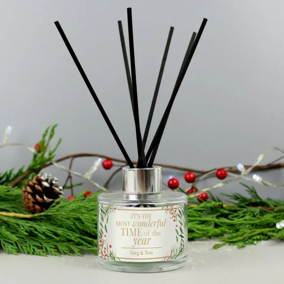 Christmas Reed Diffuser with Personalisation - Clear