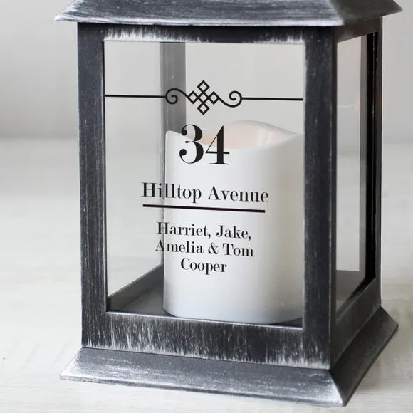 Diamond Lantern with Personalisation - Black