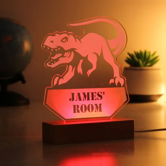 Dinosaur LED Light with Base - Natural, Wood