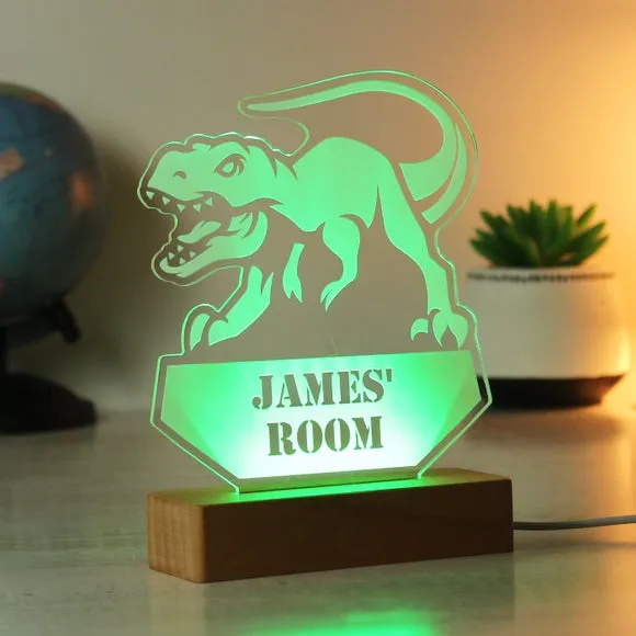 Dinosaur LED Light with Base - Natural, Wood