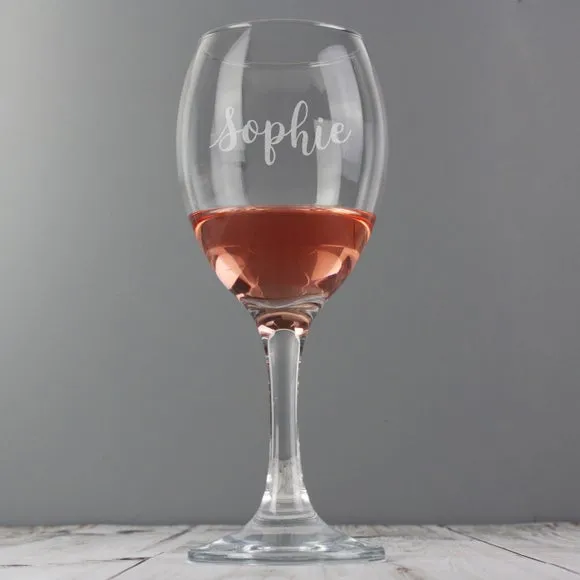 Engraved Wine Glass - Clear, Glass image
