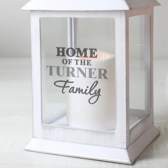 Family Lantern with Personalisation - White