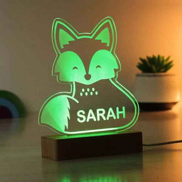 Fox LED Night Light - Natural, Wood