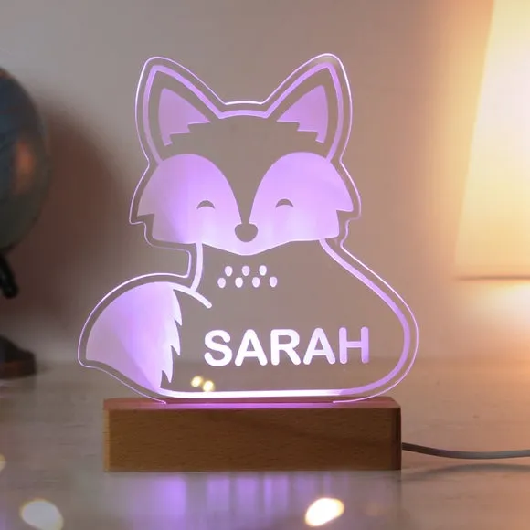 Fox LED Night Light - Natural, Wood