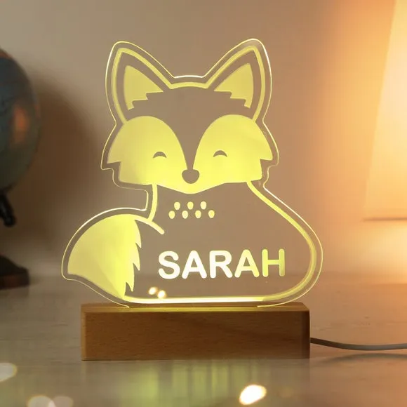 Fox LED Night Light - Natural, Wood