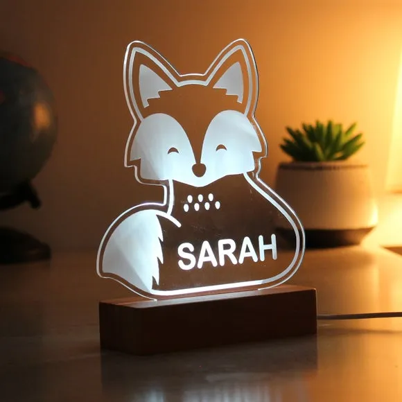 Fox LED Night Light - Natural, Wood