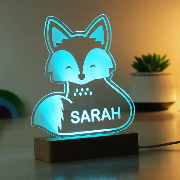 Fox LED Night Light - Natural, Wood