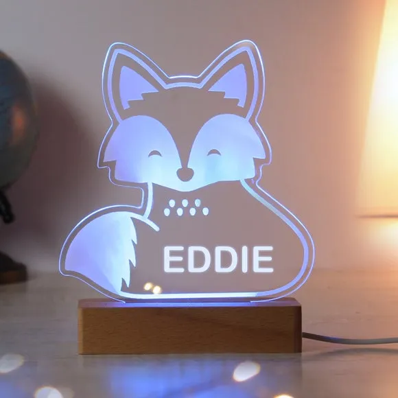 Fox LED Night Light - Natural, Wood image