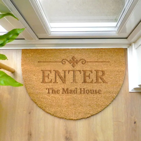 Half Moon Doormat Personalised - Brown, Coir