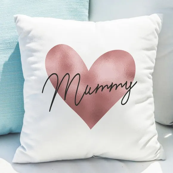 Heart Cushion with Personalisation - White