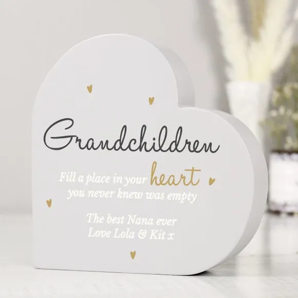 Heart Ornament Personalised - Grey, Wood