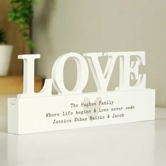 Heart Wooden Love Ornament - Grey, Wood