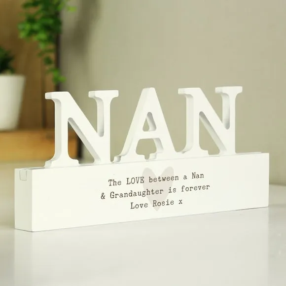 Heart Wooden Ornament Personalised - White image