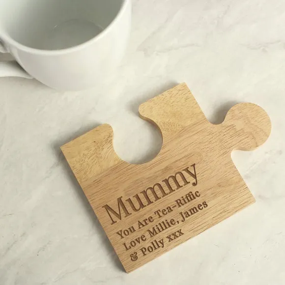 Jigsaw Piece Ornament Personalised - Natural Wood