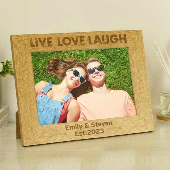 Landscape Photo Frame with Personalisation - Natural