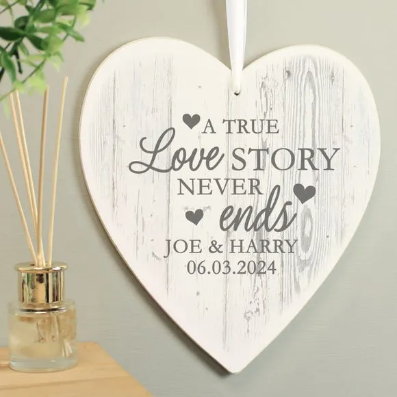 Large Heart Wall Decoration - Grey, Wood