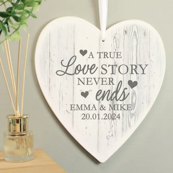 Large Heart Wall Decoration - Grey, Wood