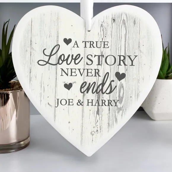 Large Heart Wall Decoration - Grey, Wood