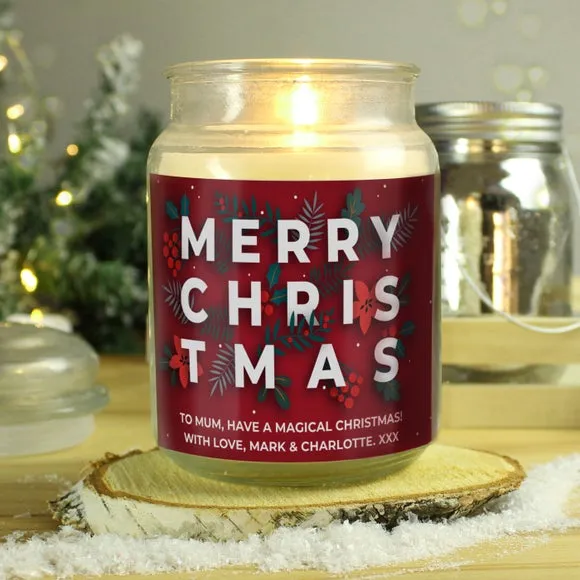 Large Jar Candle Personalised - Clear, Glass