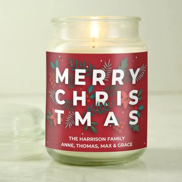 Large Jar Candle Personalised - Clear, Glass