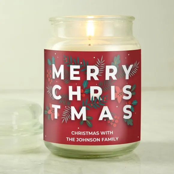 Large Jar Candle Personalised - Clear, Glass