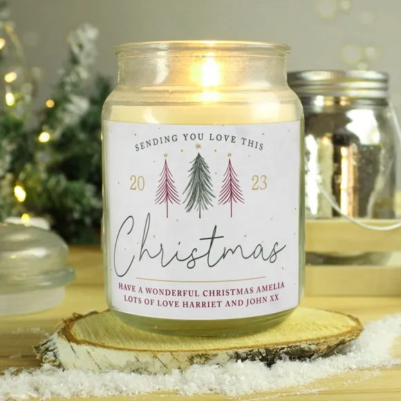 Large Jar Candle Personalised - Clear Glass