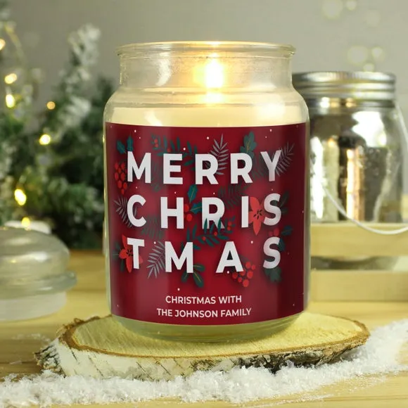 Large Jar Candle Personalised - Clear, Glass image