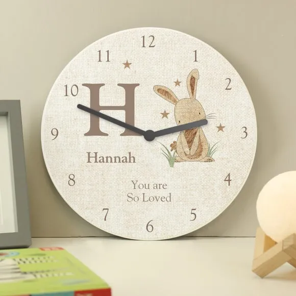 Large Wall Clock with Giraffe - Natural, Wood image
