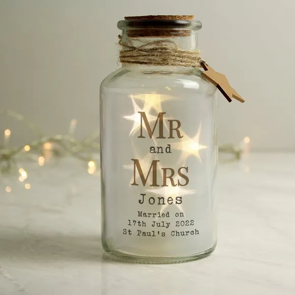 LED Glass Jar with Personalisation - Clear image