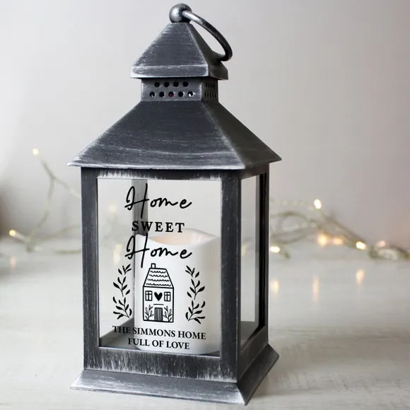 LED Lantern with Personalisation - Black