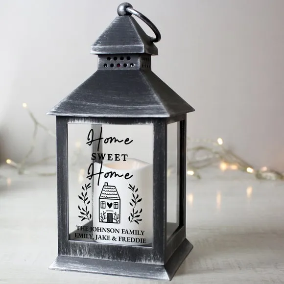 LED Lantern with Personalisation - Black