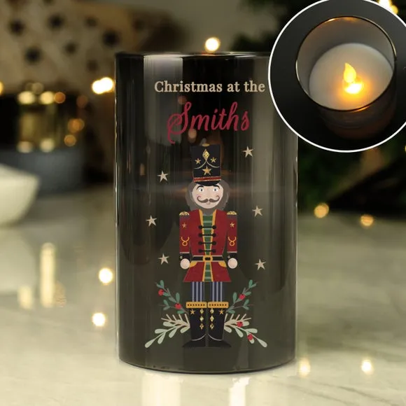 Nutcracker LED Candle with Personalisation - Grey image