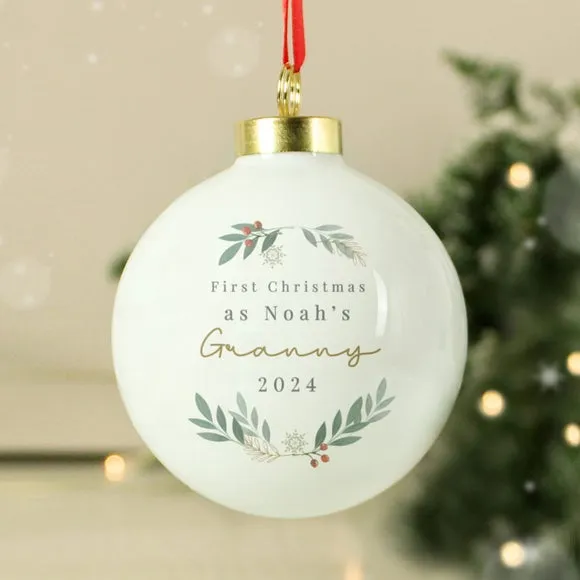 Personalised Christmas Bauble - White, Ceramic