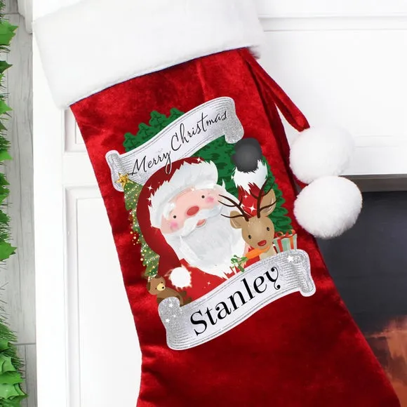 Personalised Christmas Santa Stocking - Red