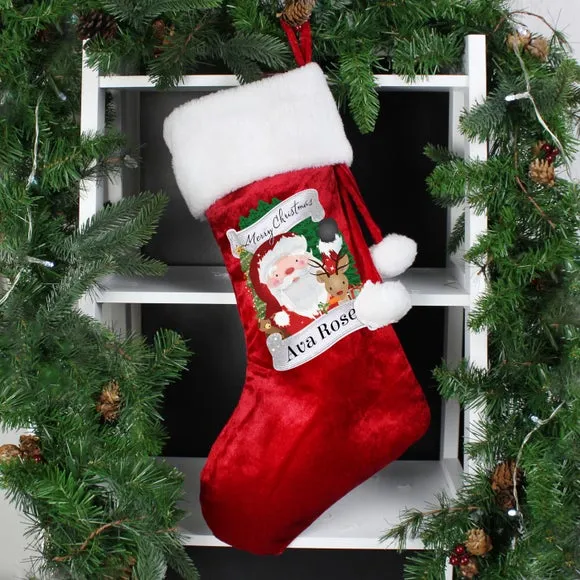 Personalised Christmas Santa Stocking - Red image