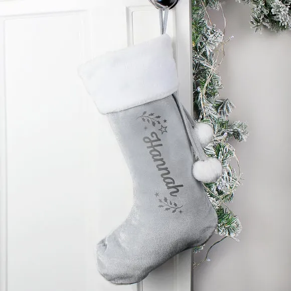 Personalised Christmas Stocking - Grey
