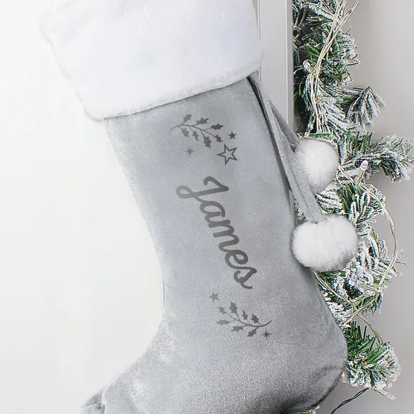 Personalised Christmas Stocking - Grey