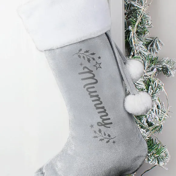 Personalised Christmas Stocking - Grey