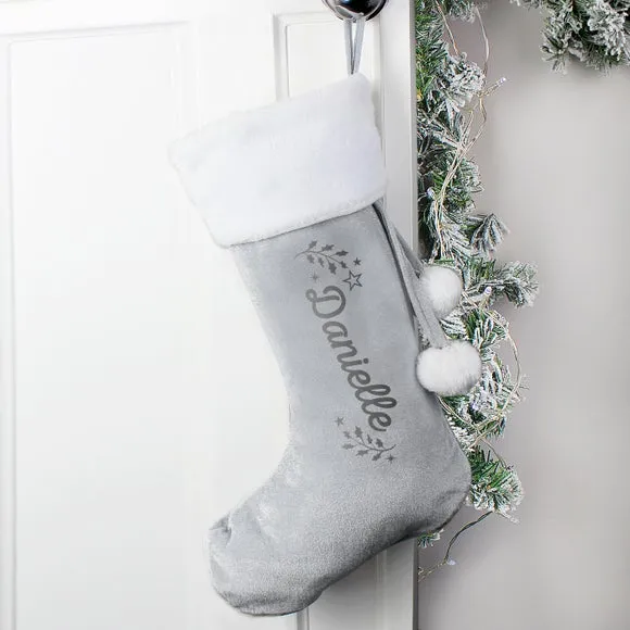 Personalised Christmas Stocking - Grey image