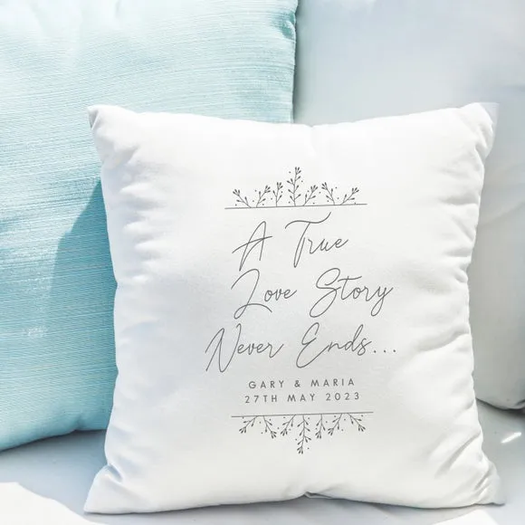 Personalised Cushion with Custom Text - White image