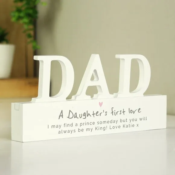 Personalised Dad Ornament - White, Wood