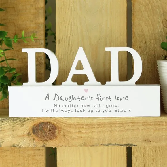 Personalised Dad Ornament - White, Wood
