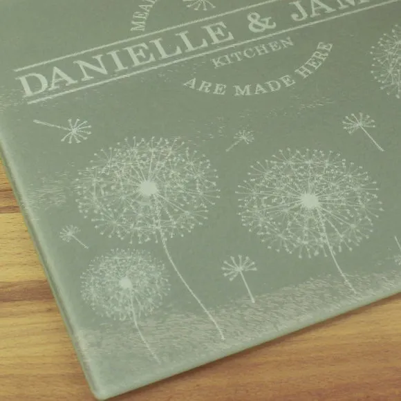 Personalised Glass Worktop Saver - Grey