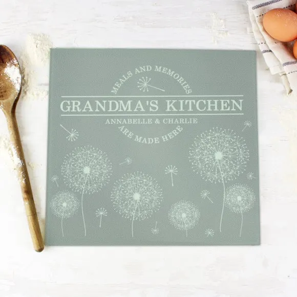 Personalised Glass Worktop Saver - Grey