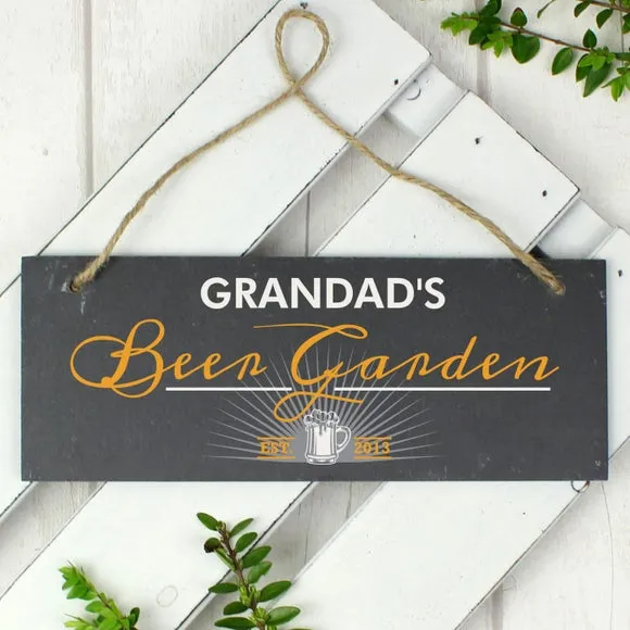 Personalised Hanging Slate Plaque - Grey, Slate image