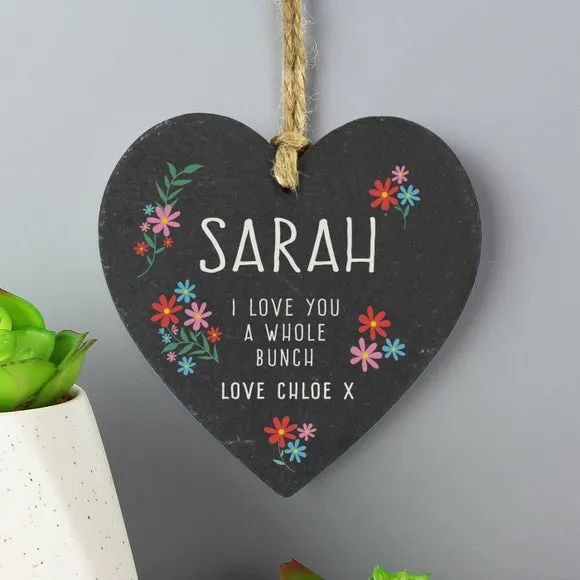 Personalised Heart Wall Hanging - Grey, Slate
