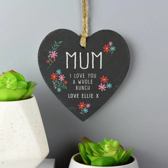 Personalised Heart Wall Hanging - Grey, Slate image