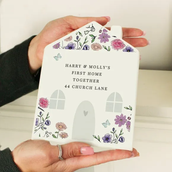 Personalised House Ornament - White, Wood